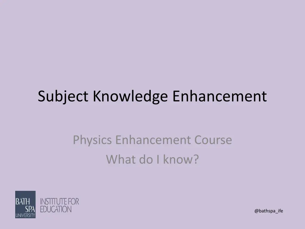 subject knowledge enhancement