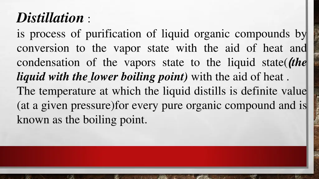 distillation is process of purification of liquid