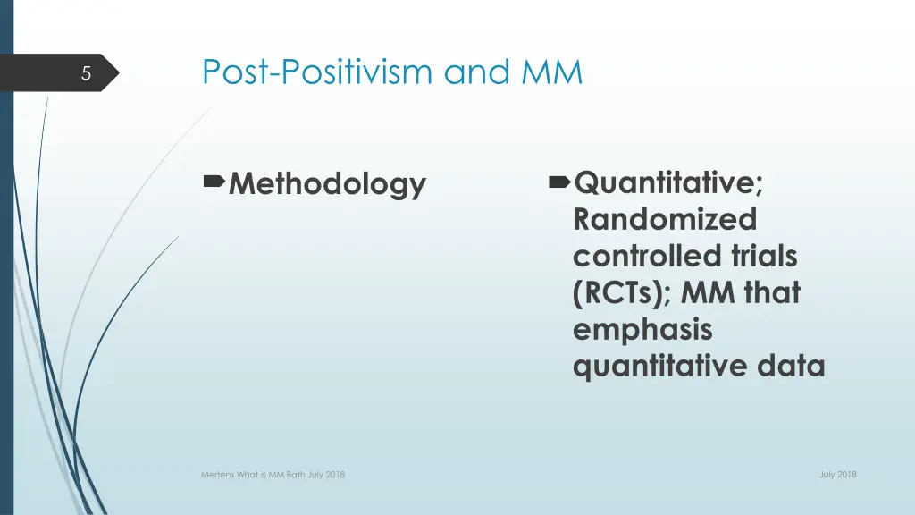 post positivism and mm