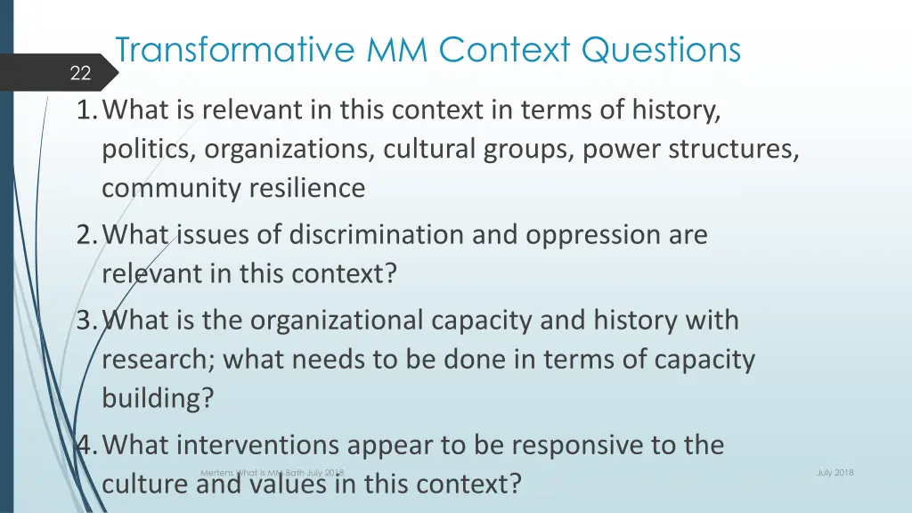 transformative mm context questions