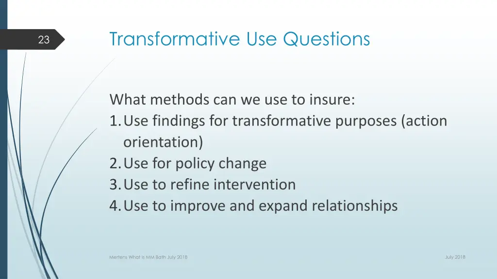 transformative use questions