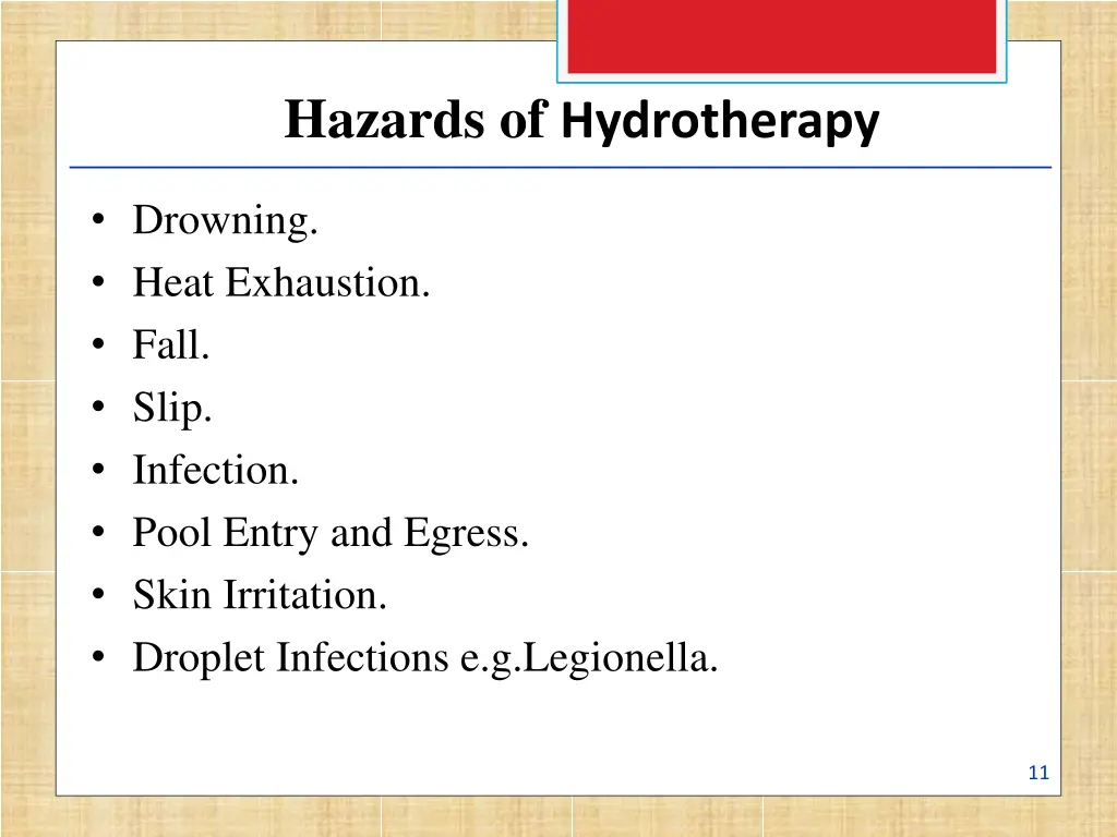 hazards of hydrotherapy