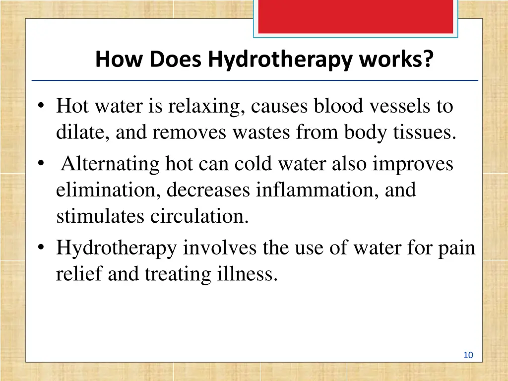 how does hydrotherapy works