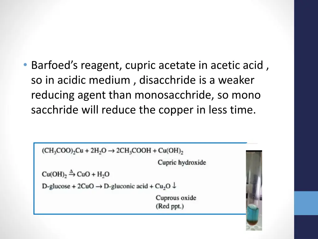 barfoed s reagent cupric acetate in acetic acid