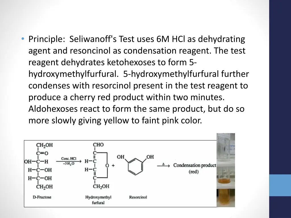 principle seliwanoff s test uses