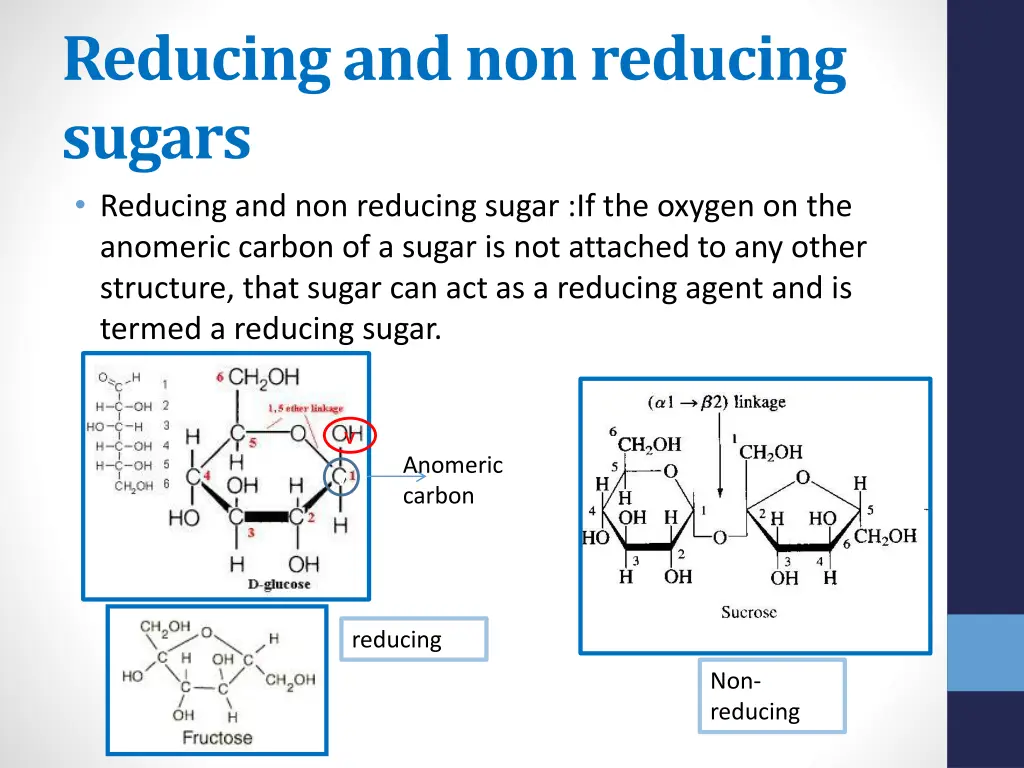 reducing and non reducing sugars reducing