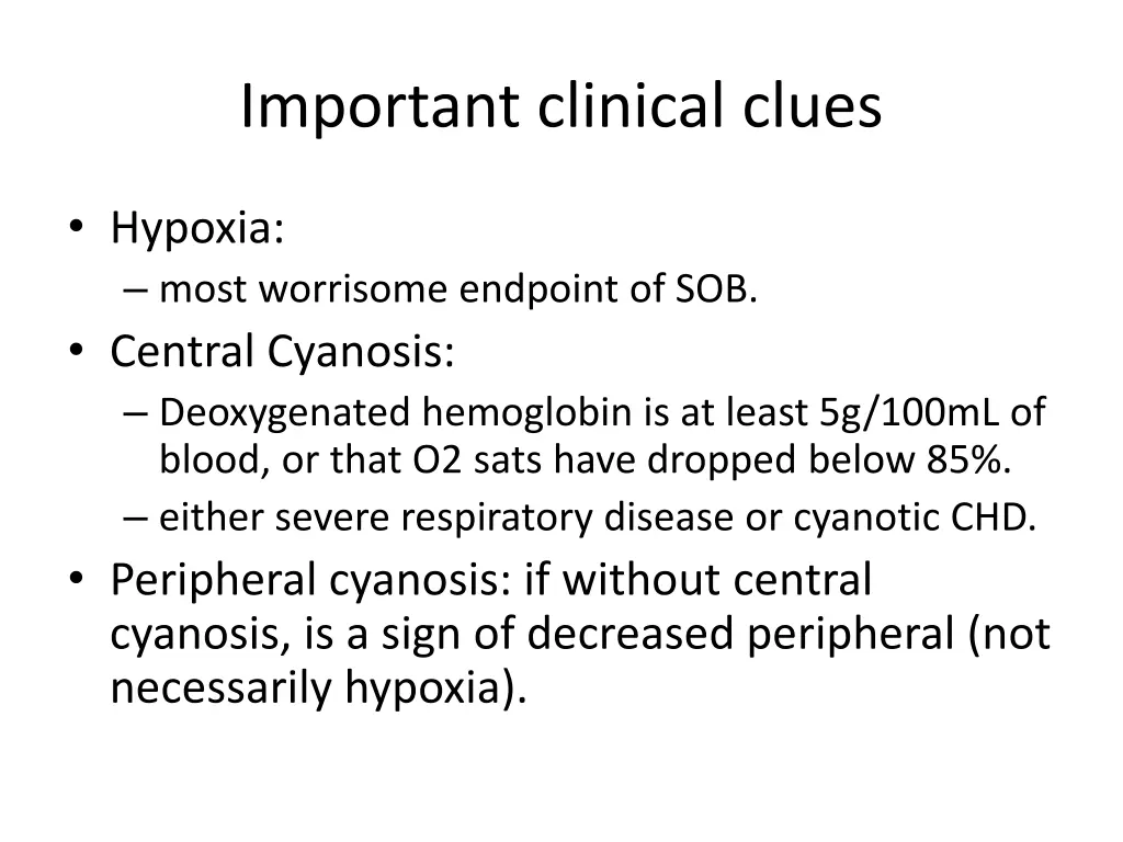 important clinical clues