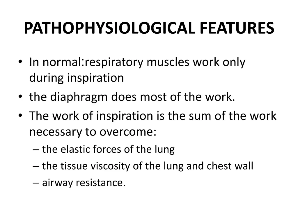 pathophysiological features