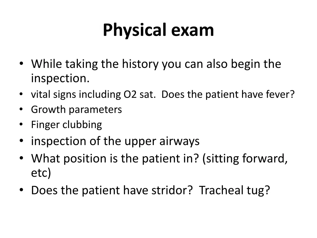 physical exam