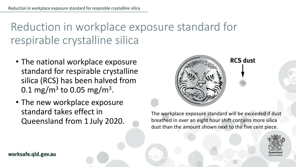 reduction in workplace exposure standard