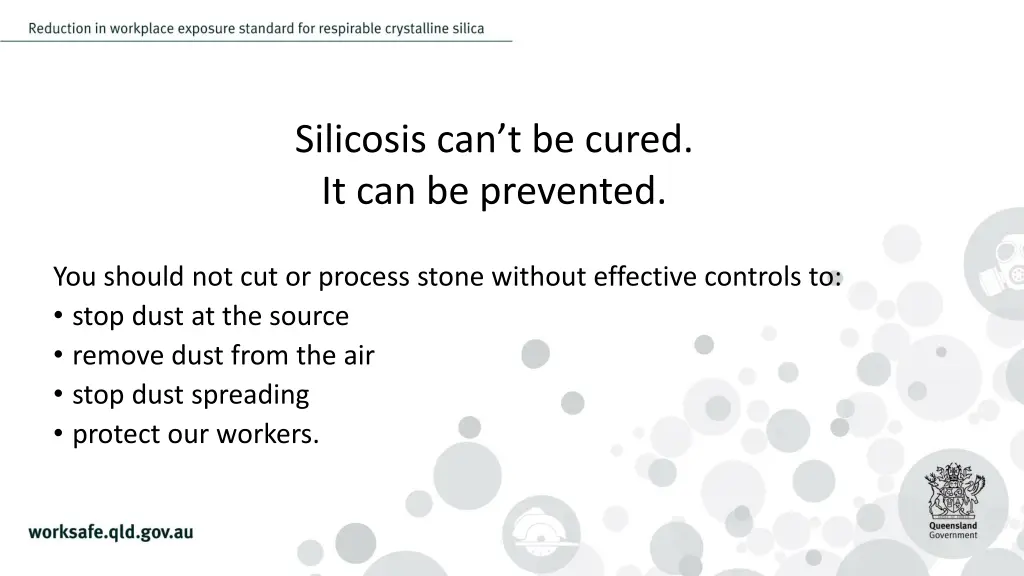 silicosis can t be cured it can be prevented