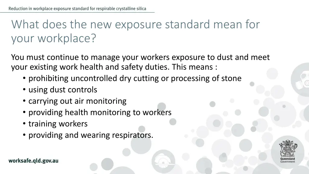 what does the new exposure standard mean for your