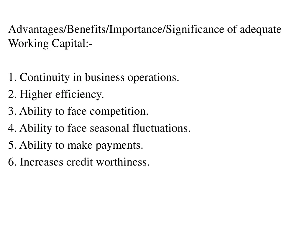 advantages benefits importance significance