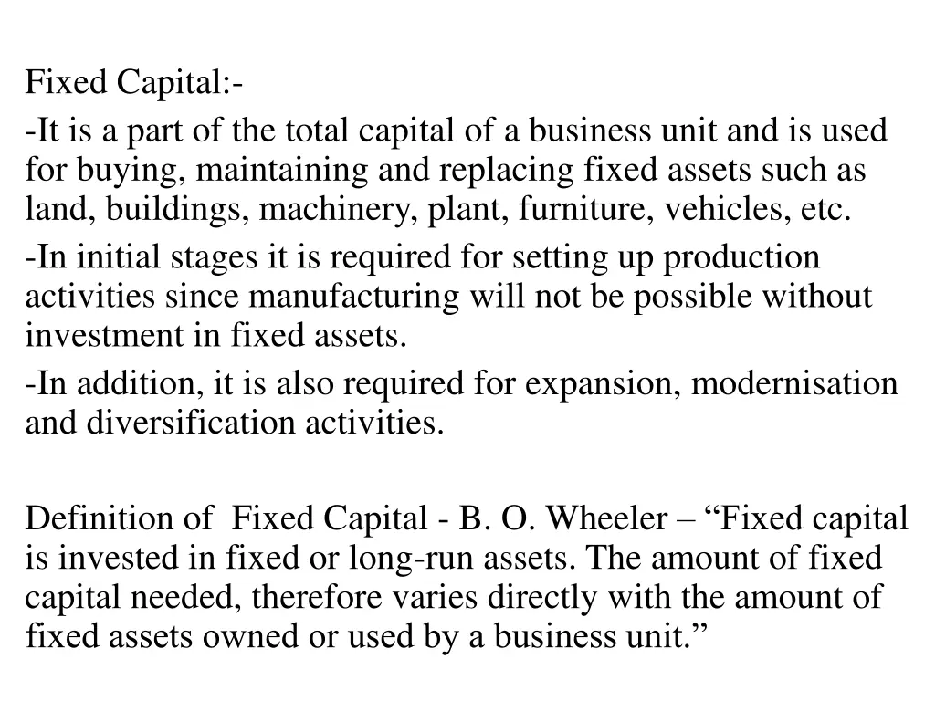 fixed capital it is a part of the total capital