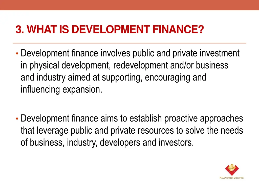 3 what is development finance