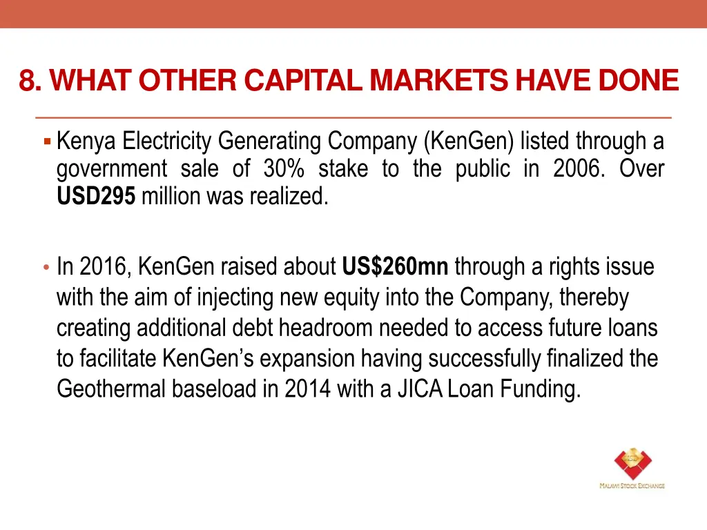 8 what other capital markets have done