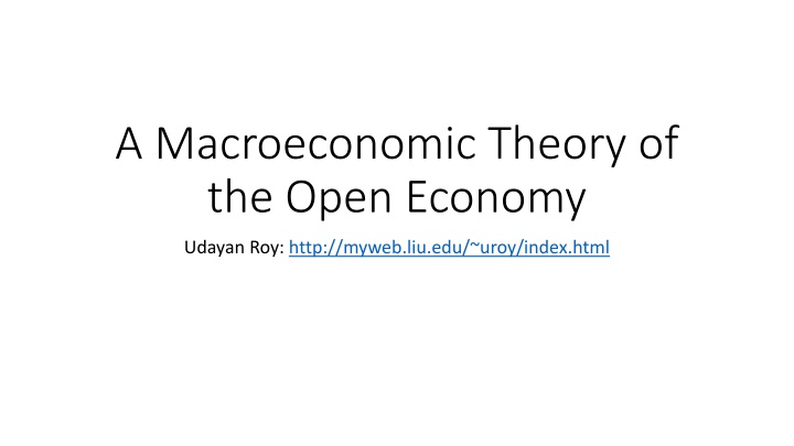 a macroeconomic theory of the open economy