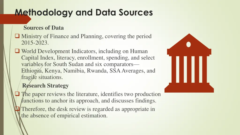 methodology and data sources