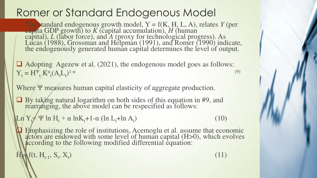 romer or standard endogenous model the standard