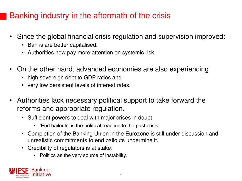 banking industry in the aftermath of the crisis