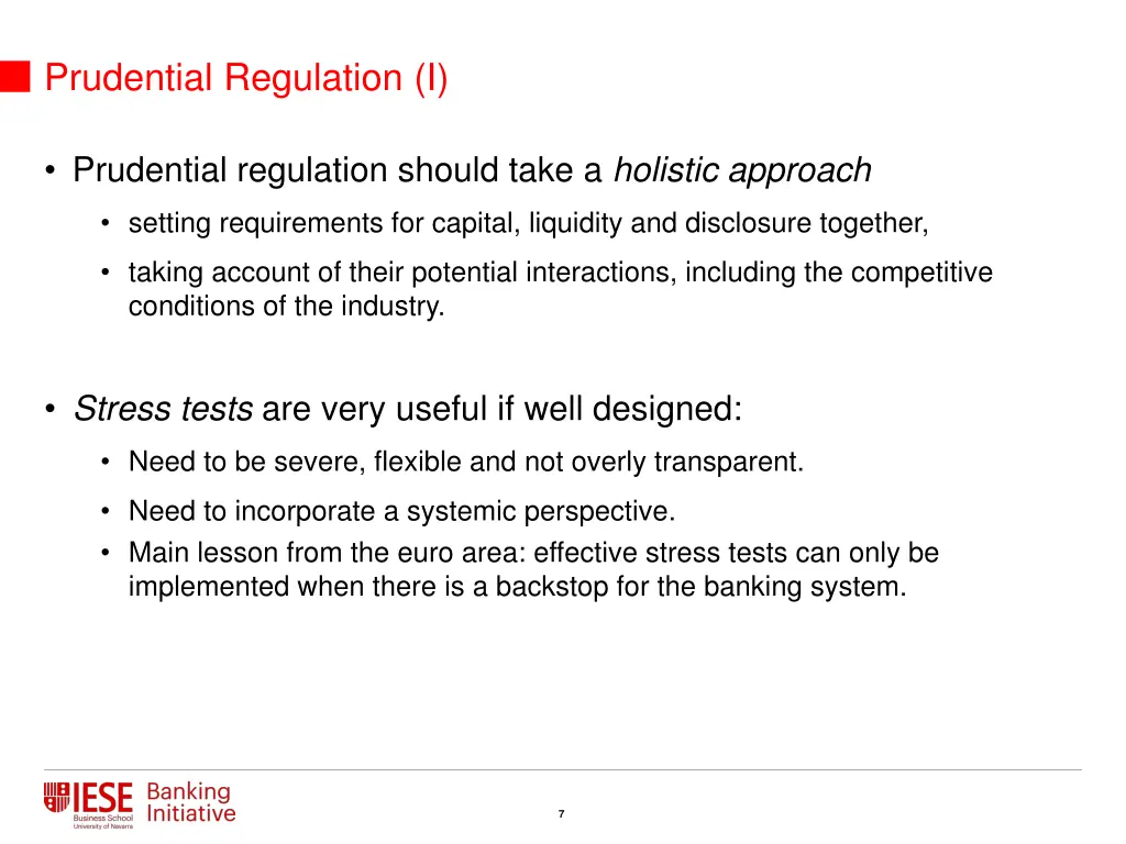 prudential regulation i