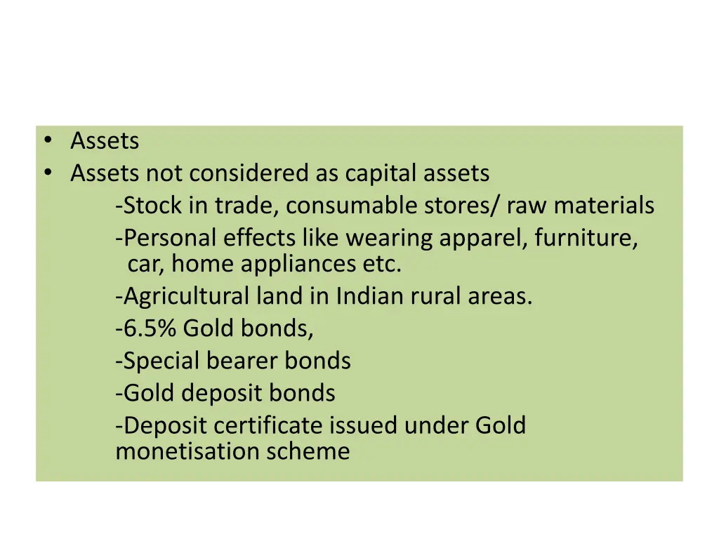 assets assets not considered as capital assets