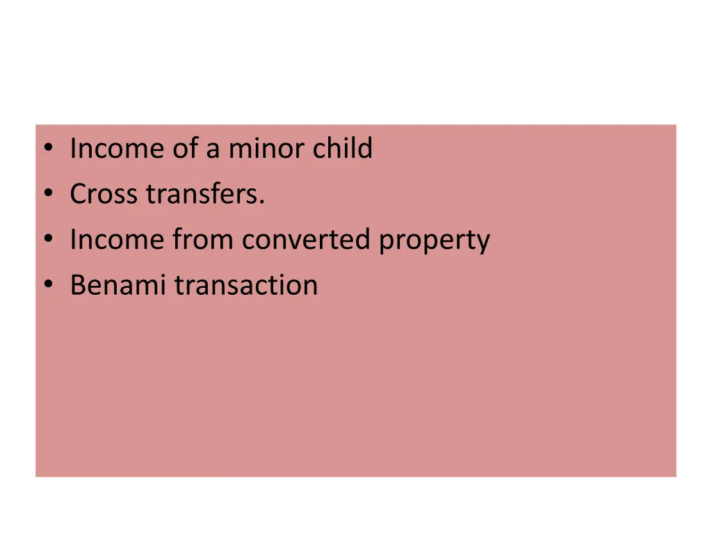 income of a minor child cross transfers income