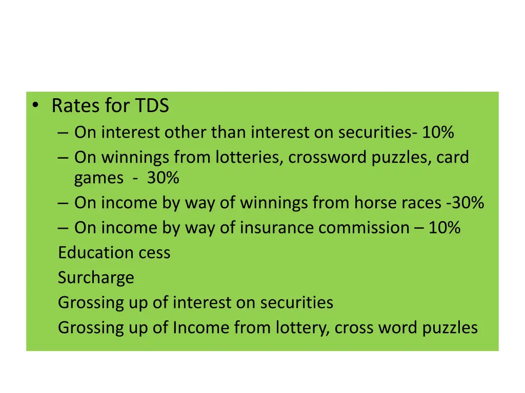 rates for tds on interest other than interest