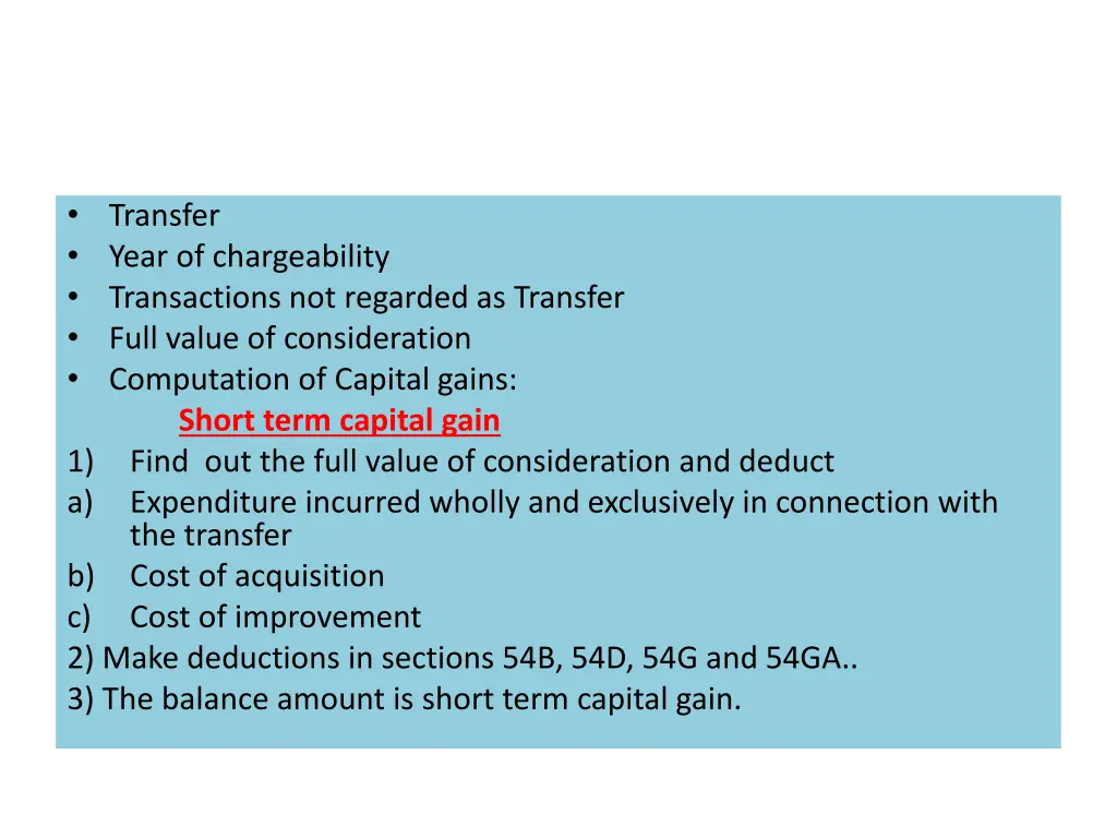 transfer year of chargeability transactions