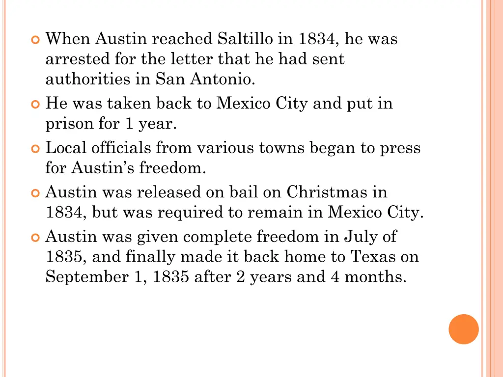 when austin reached saltillo in 1834