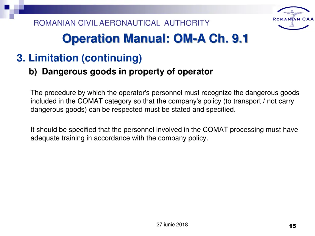 romanian civil aeronautical authority operation 13