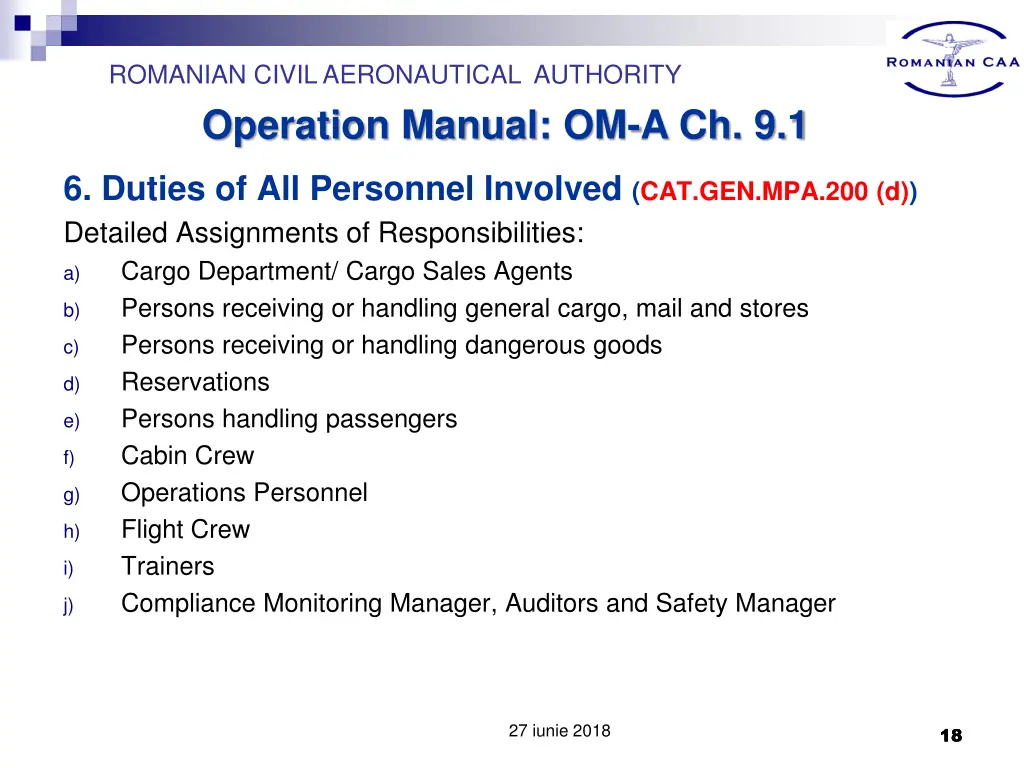 romanian civil aeronautical authority operation 16