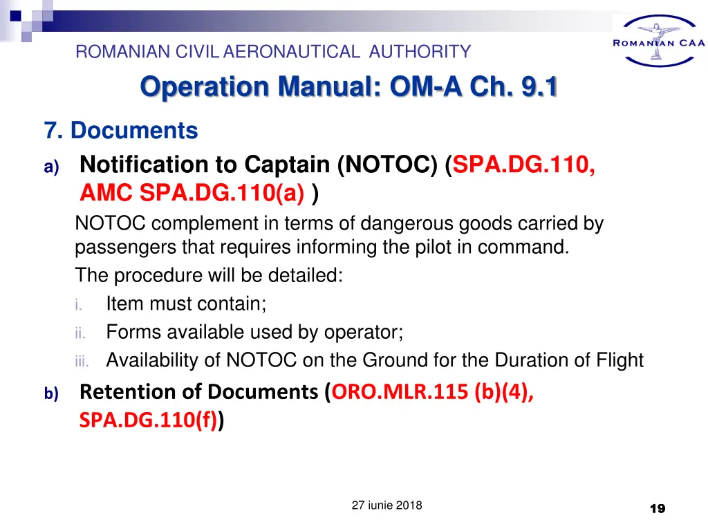 romanian civil aeronautical authority operation 17