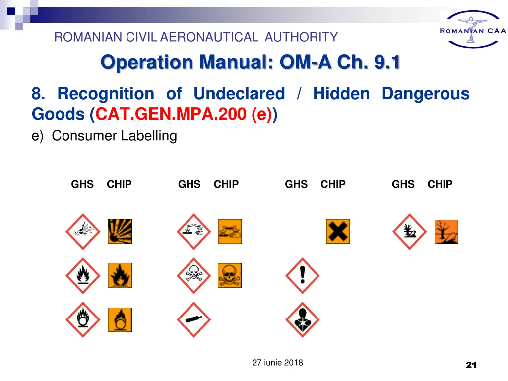 romanian civil aeronautical authority operation 19