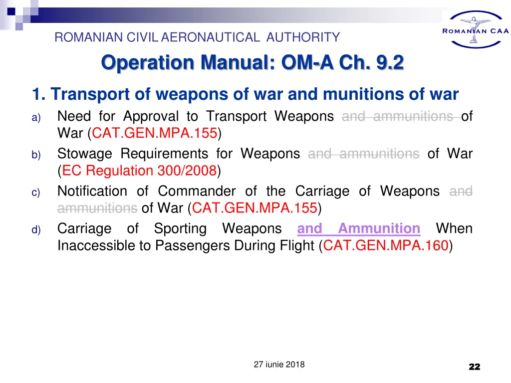 romanian civil aeronautical authority operation 20