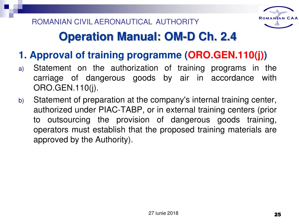 romanian civil aeronautical authority operation 23