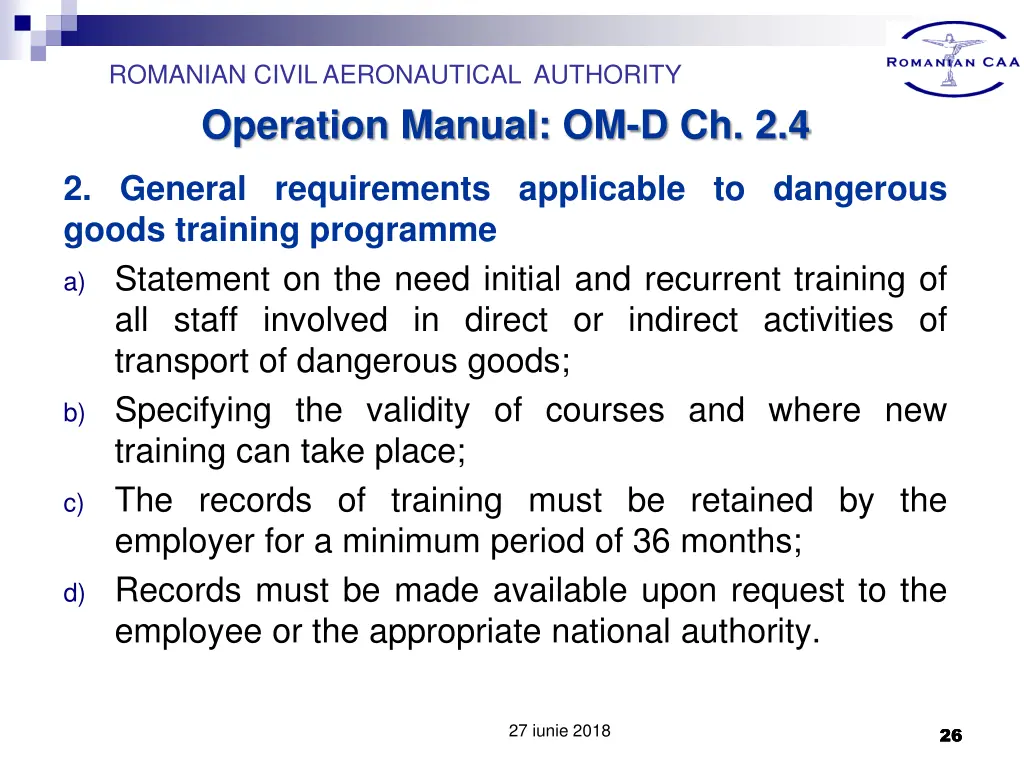 romanian civil aeronautical authority operation 24