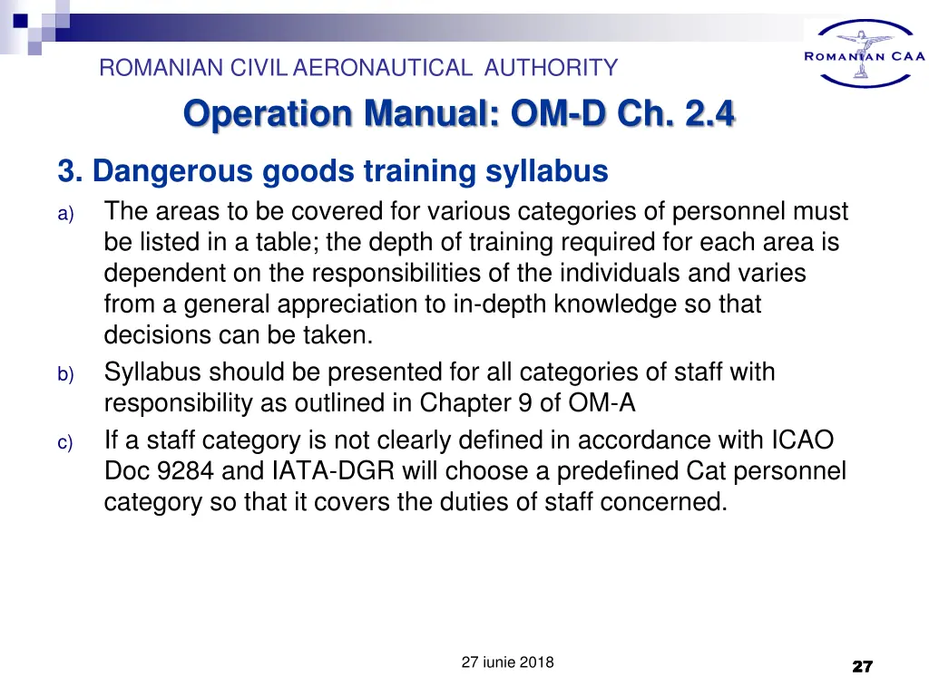 romanian civil aeronautical authority operation 25