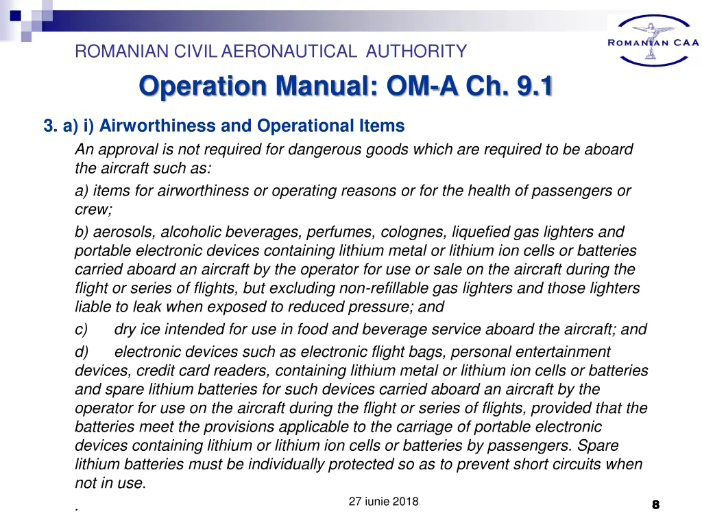 romanian civil aeronautical authority operation 6