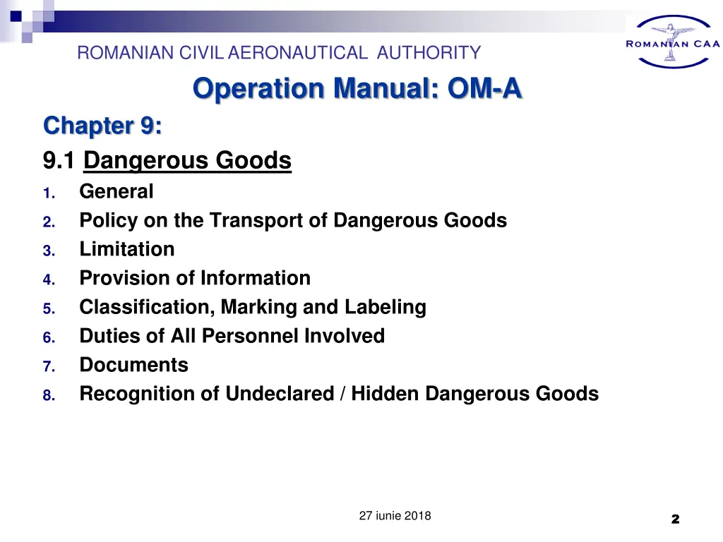 romanian civil aeronautical authority operation