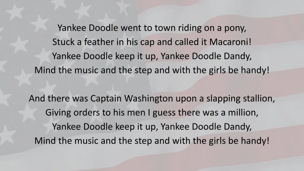 yankee doodle went to town riding on a pony stuck