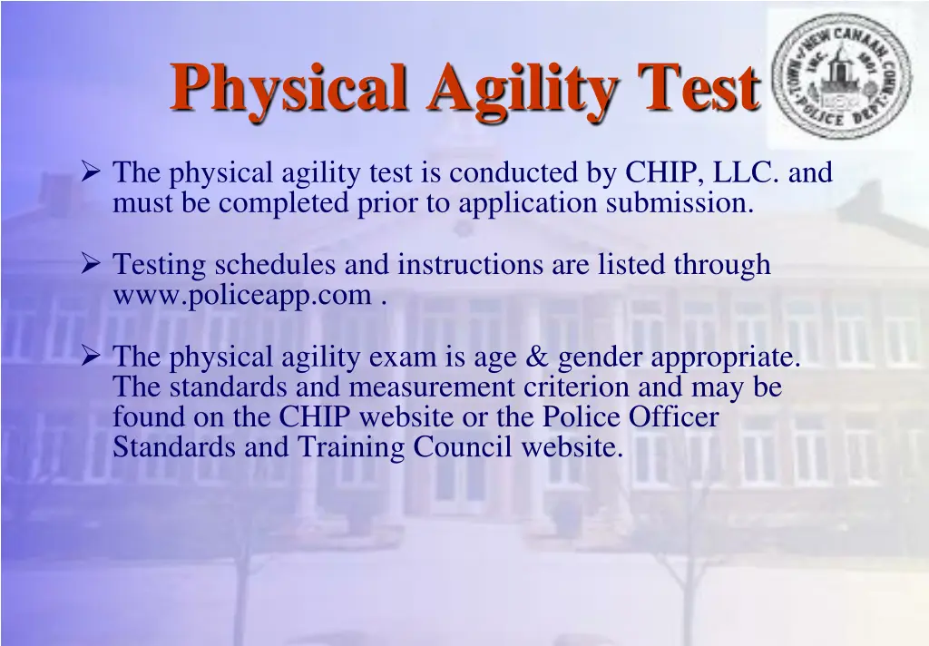 physical agility test