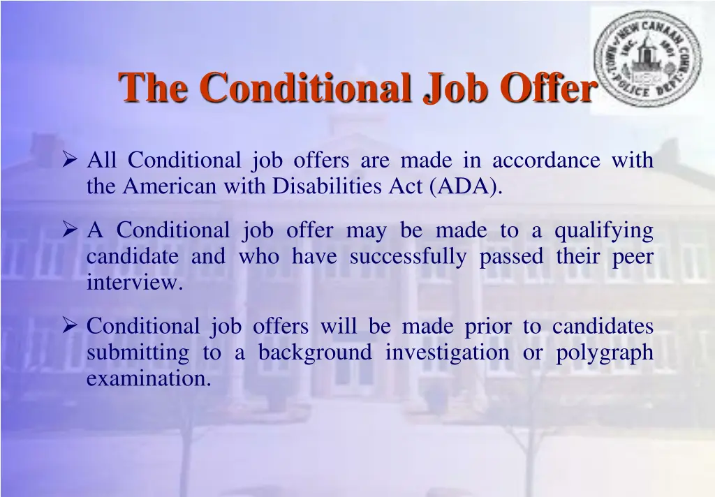 the conditional job offer