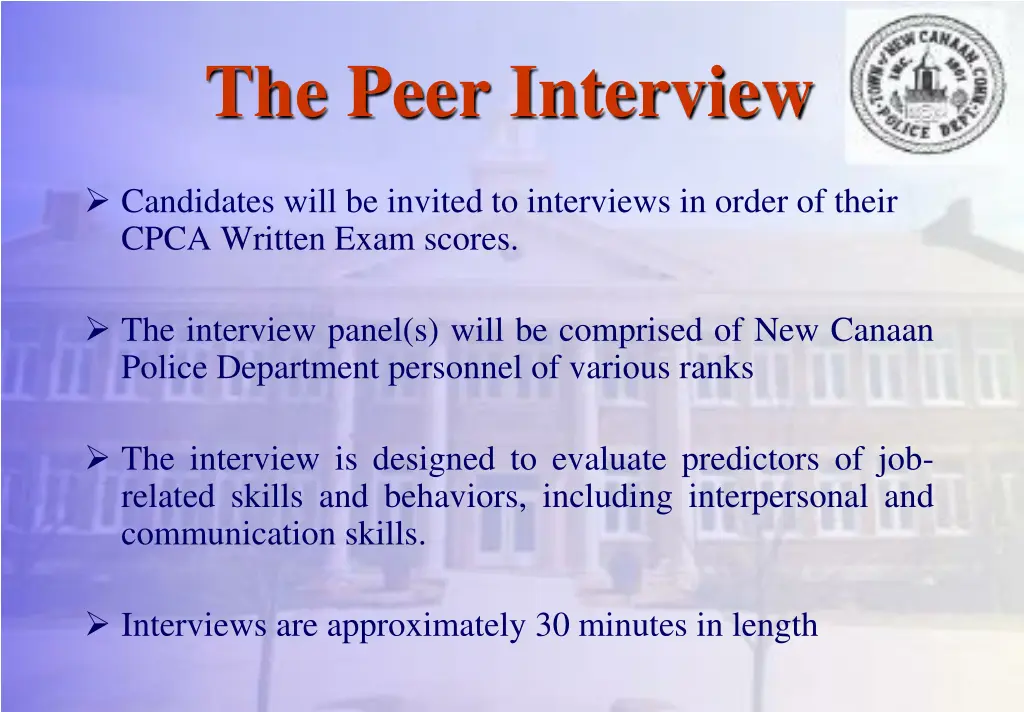 the peer interview