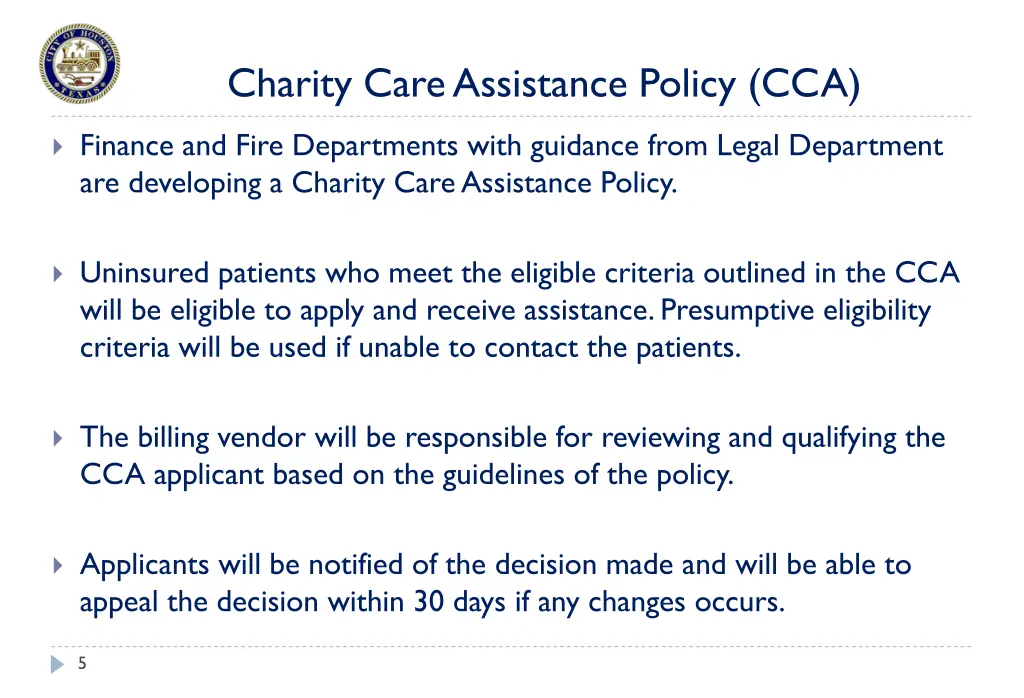 charity care assistance policy cca