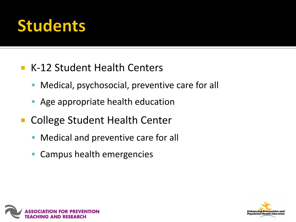 k 12 student health centers