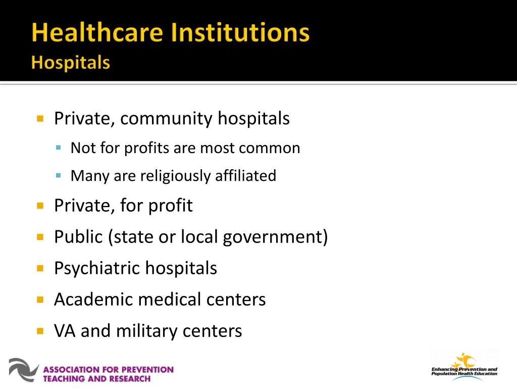 private community hospitals