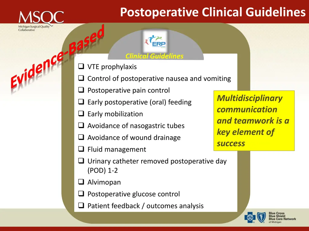 postoperative clinical guidelines