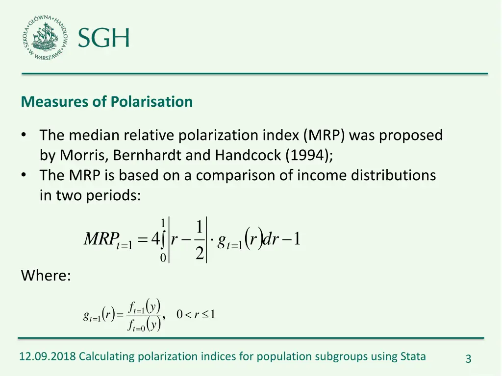 measures of polarisation