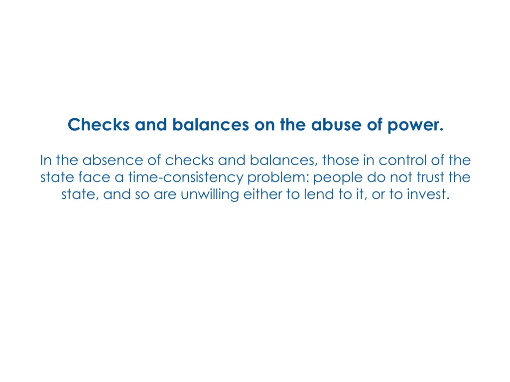 checks and balances on the abuse of power